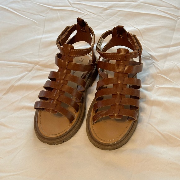 Girls Size 11 Brown Gladiator Sandals - Picture 1 of 5